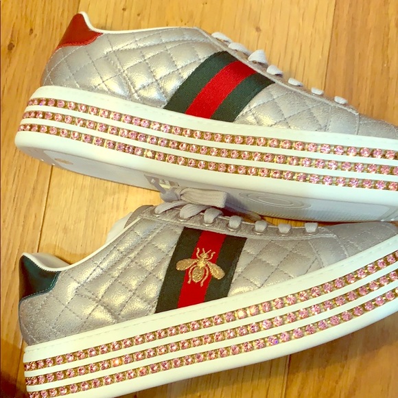 gucci crystal platform sneakers